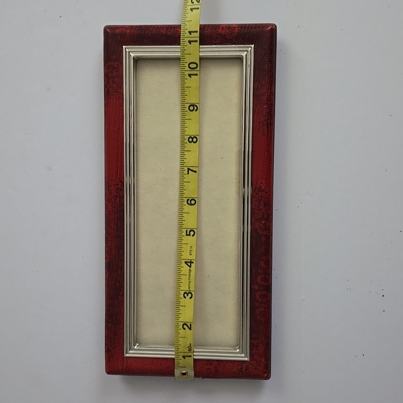 BERGDORF GOODMAN PICTURE FRAME RED LEATHER - Picture 5 of 8